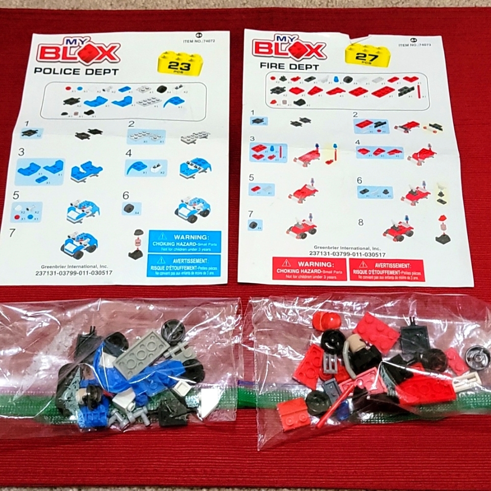 My BLOX Kit Police Dept & Fire Dept Sets